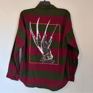 Nightmare on Elm Street Striped Shirt - Red and Green Mens XL